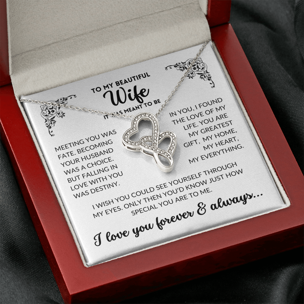 To My Wife - It Was Meant To Be (Heart-to-Heart Necklace)