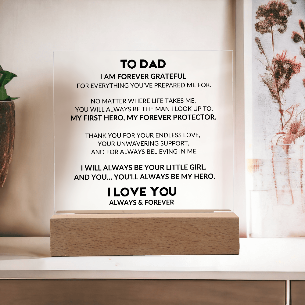 Acrylic Plaque With LED - To My Dad, From Daughter