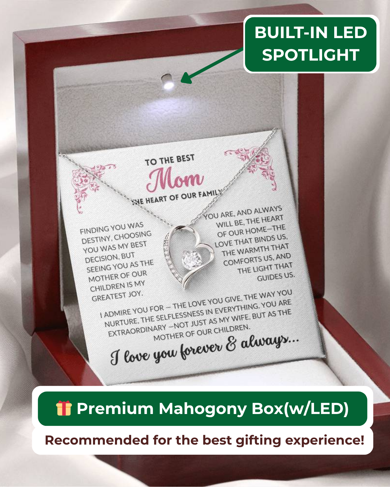 To The Best Mom - Heart of Our Family Necklace