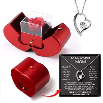 Love Knots Necklace with Apple Jewellery Box & Eternal Rose