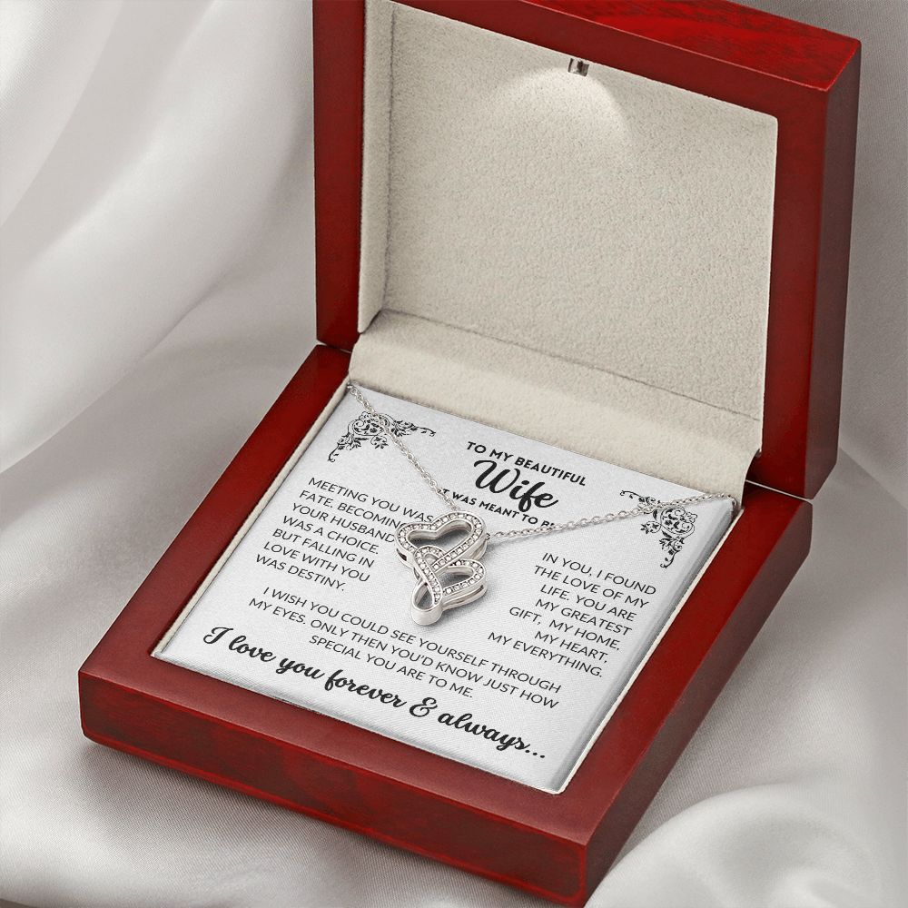 To My Wife - It Was Meant To Be (Heart-to-Heart Necklace)