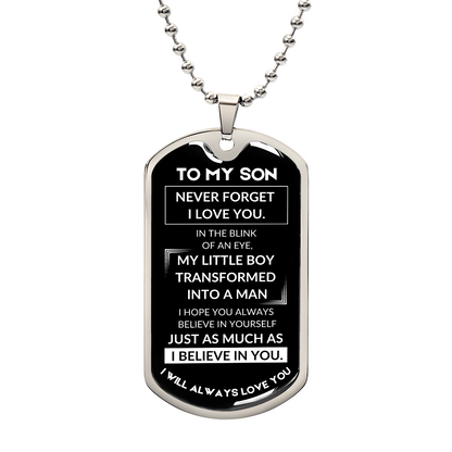 Dog Tag Necklace - To My Son