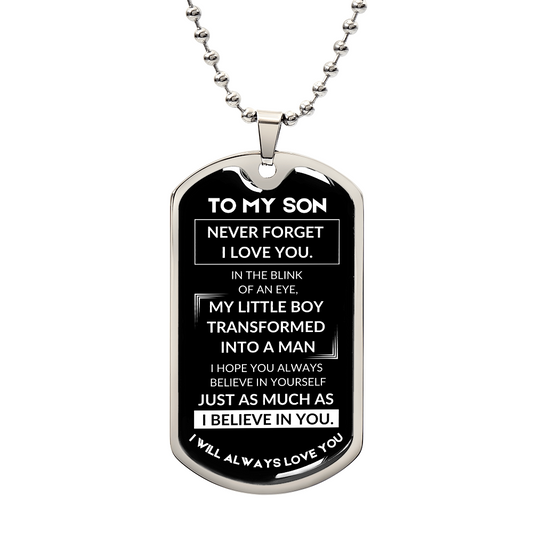 Dog Tag Necklace - To My Son