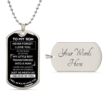 Dog Tag Necklace - To My Son