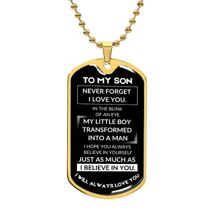 Dog Tag Necklace - To My Son