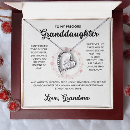 Eternal Love Necklace - To My Granddaughter, From Grandma (White Background)