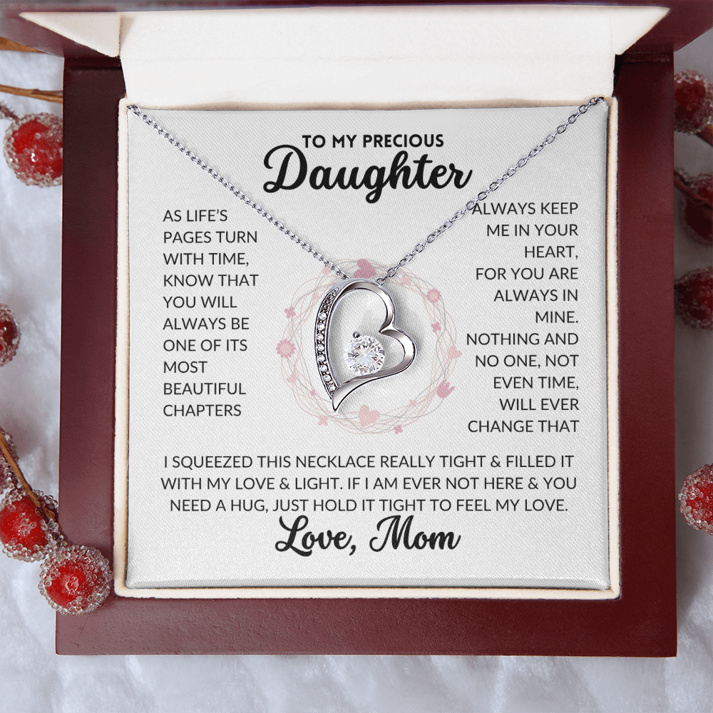 Forever Love Necklace - To My Daughter, From Mom (White Background)