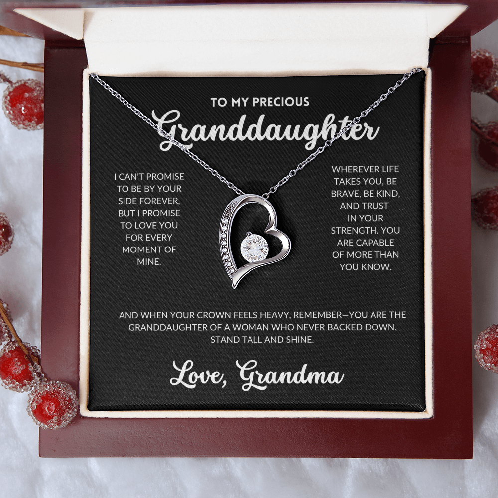 Eternal Love Necklace - To My Granddaughter, From Grandma (Black Background)