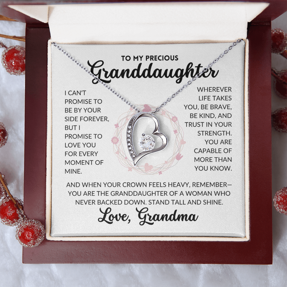 Forever Love Necklace - To My Granddaughter, From Grandma (White Background)