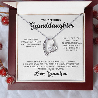 Eternal Love Necklace - To My Granddaughter, From Grandpa (White Background)