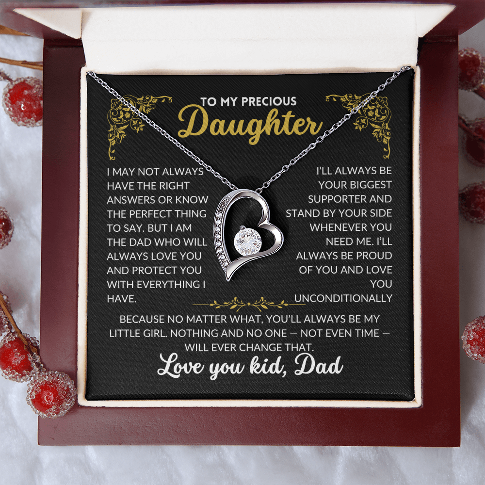To My Precious Daughter - You'll Always Be My Little Girl (Black Background)