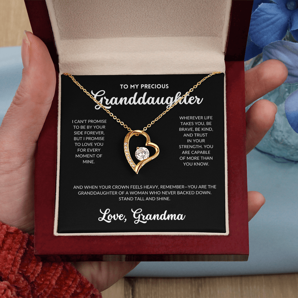 Eternal Love Necklace - To My Granddaughter, From Grandma (Black Background)