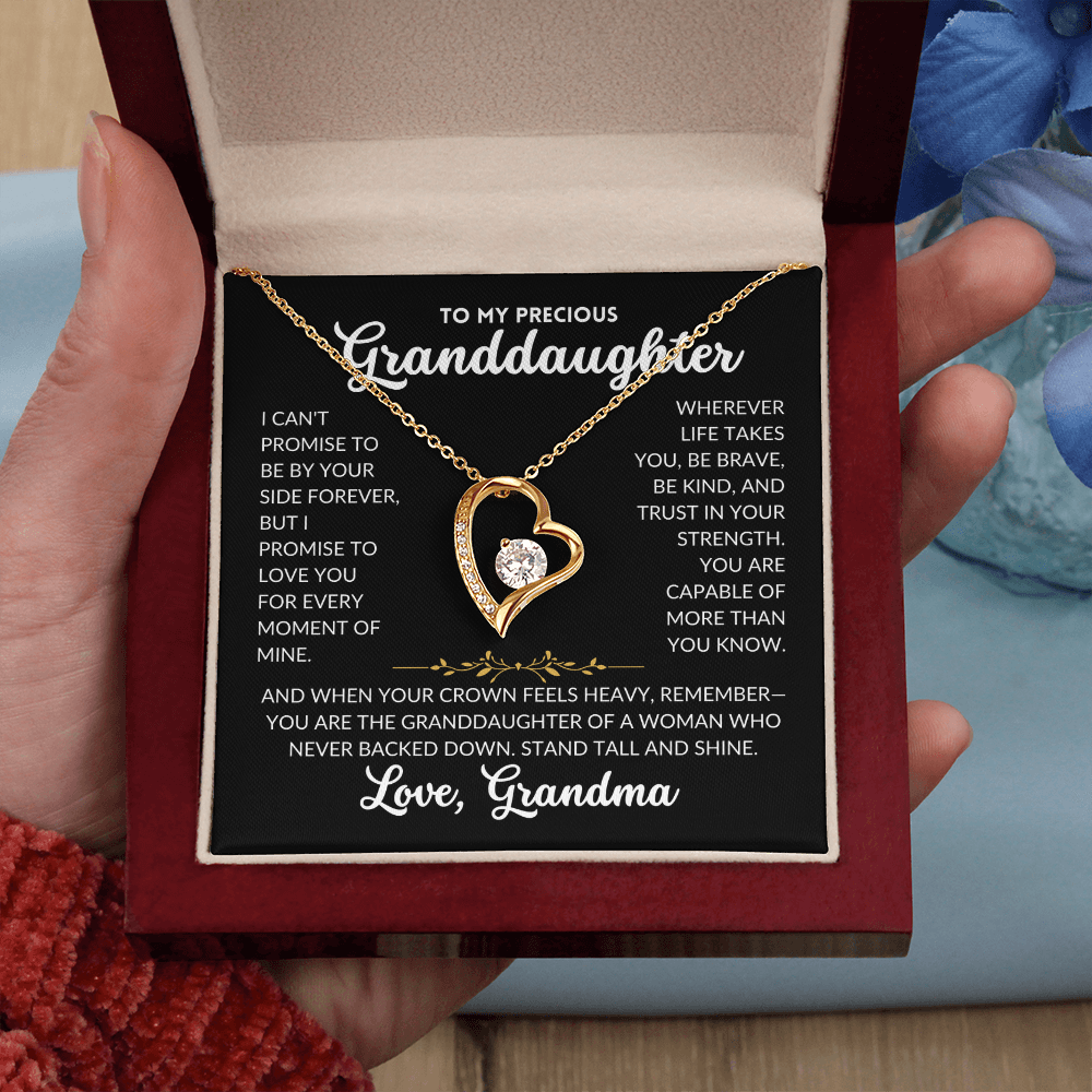 Forever Love Necklace - To My Granddaughter, From Grandma (Black Background)