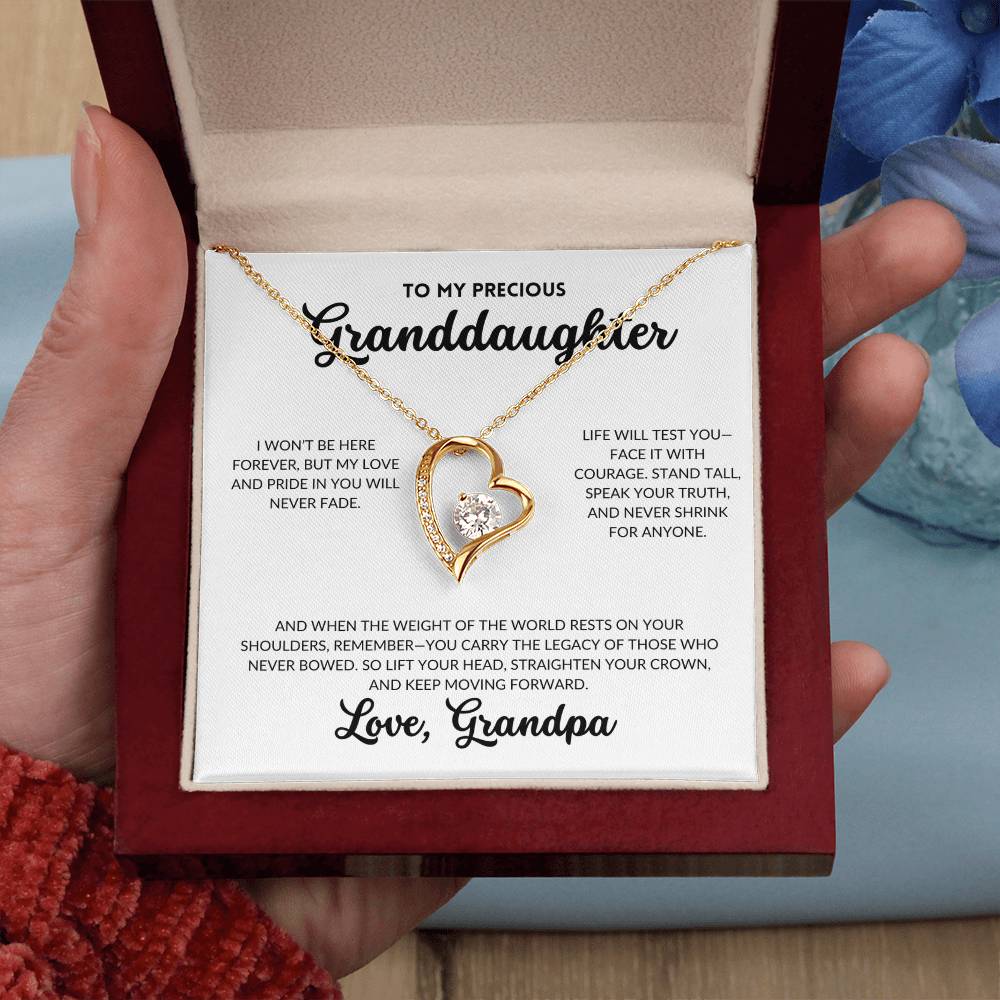 Eternal Love Necklace - To My Granddaughter, From Grandpa (White Background)