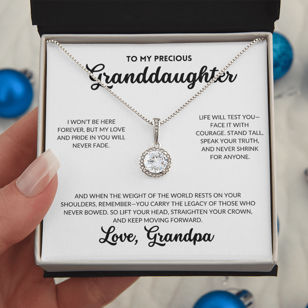 Eternal Hope Necklace - To My Granddaughter, From Grandpa (White Background)