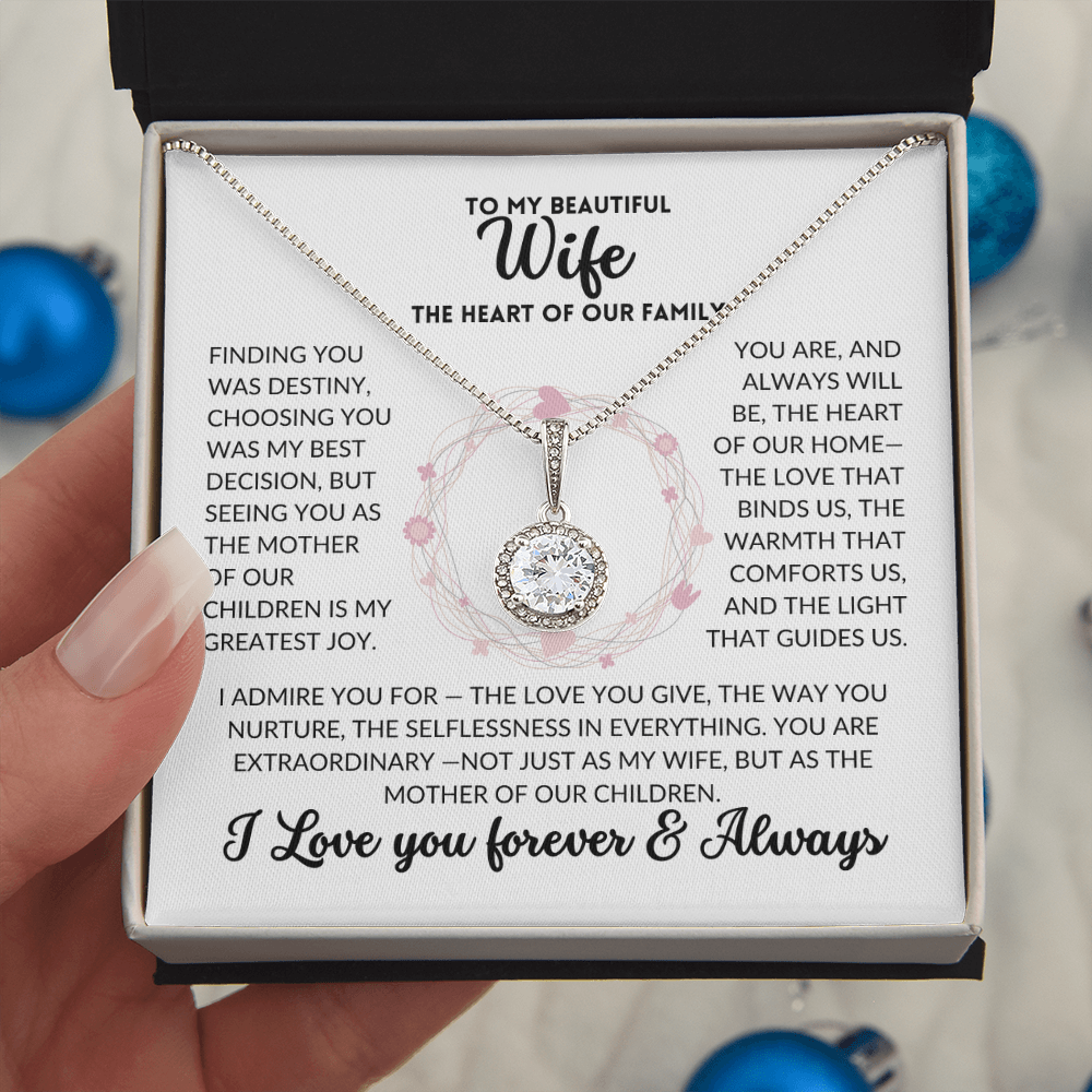 Eternal Hope Necklace - To My Wife, The Best Mom (White Background)