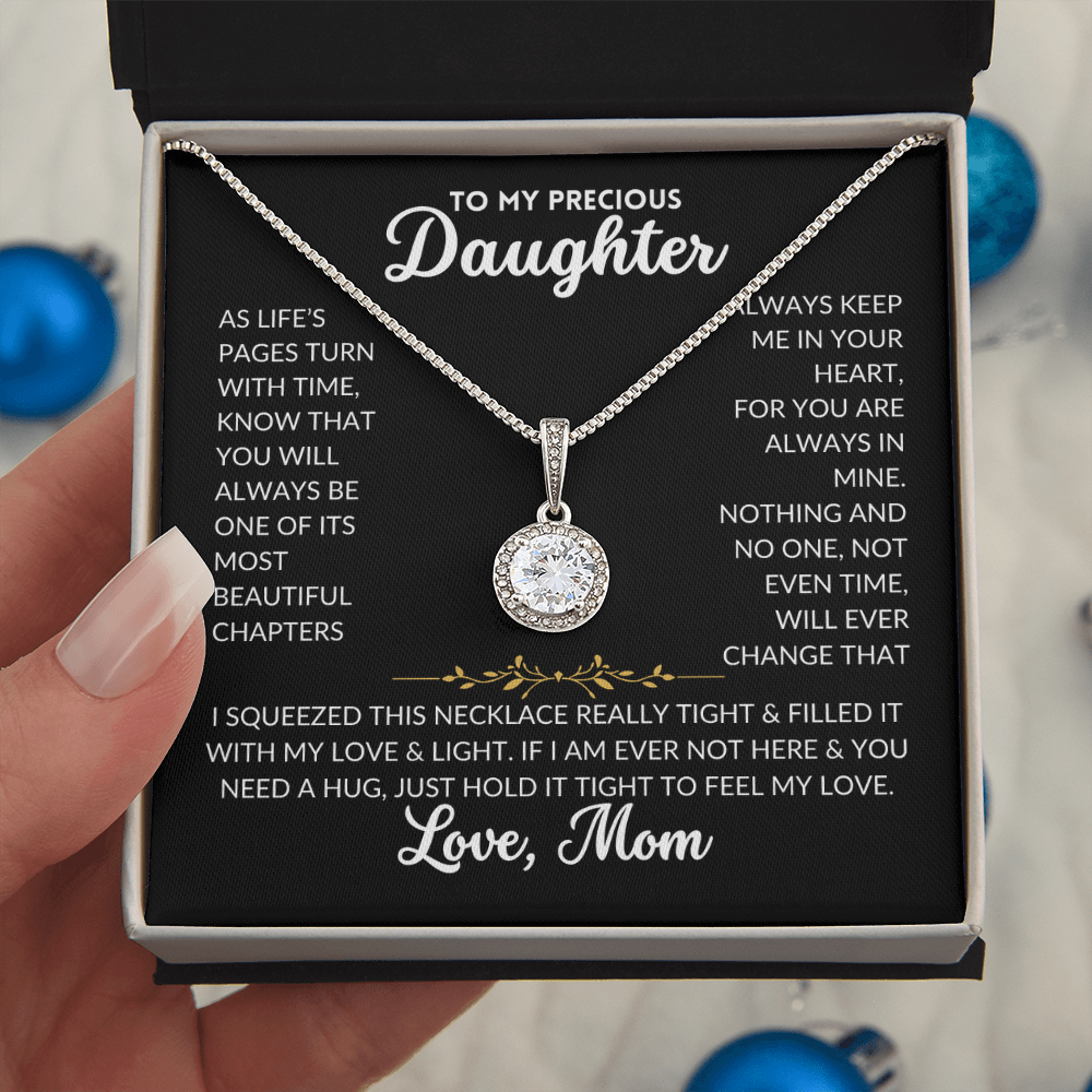 Eternal Hope Necklace - To My Daughter, From Mom (Black Background)