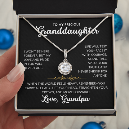 Eternal Hope Necklace - To My Granddaughter, From Grandpa (Black Background)