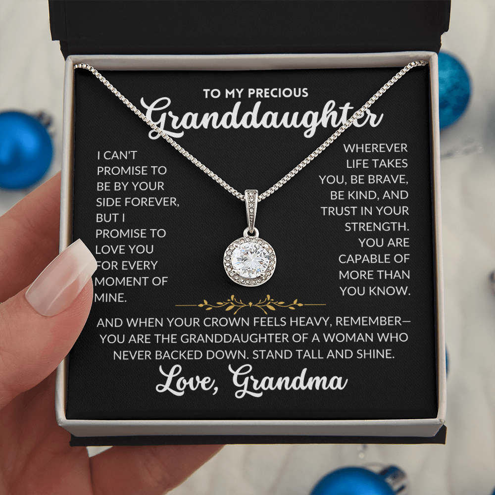 Eternal Hope Necklace - To Granddaughter, From Grandma (Black Background)