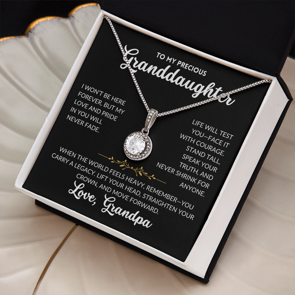 Eternal Hope Necklace - To My Granddaughter, From Grandpa (Black Background)