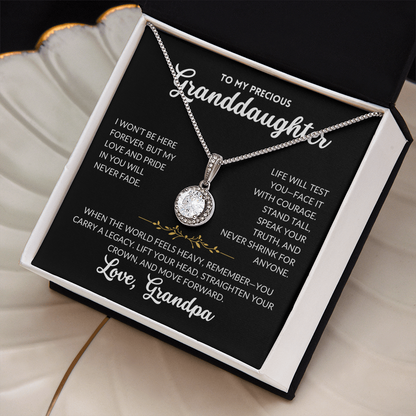 Eternal Hope Necklace - To My Granddaughter, From Grandpa (Black Background)