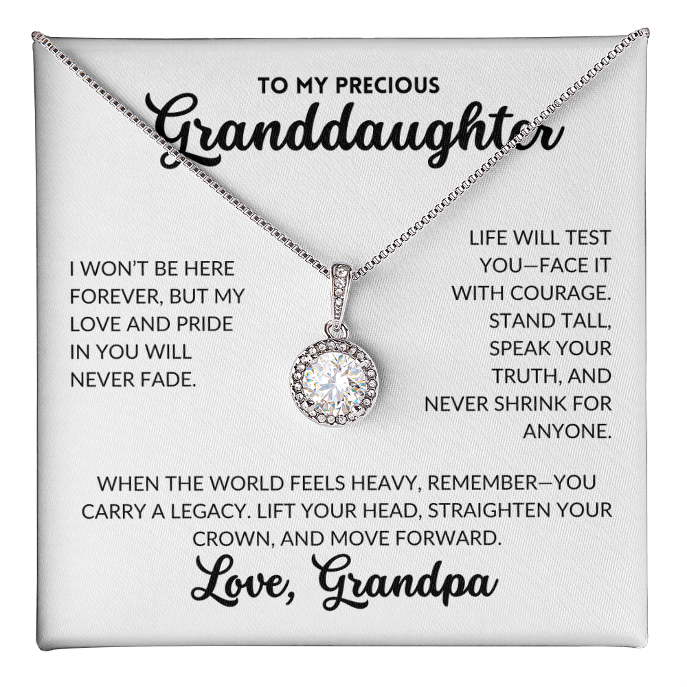 Eternal Hope Necklace - To My Granddaughter, From Grandpa (White Background)