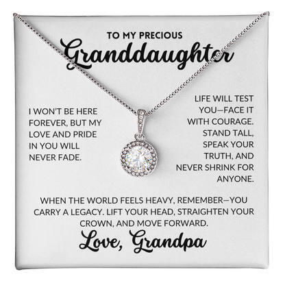 Eternal Hope Necklace - To My Granddaughter, From Grandpa (White Background)