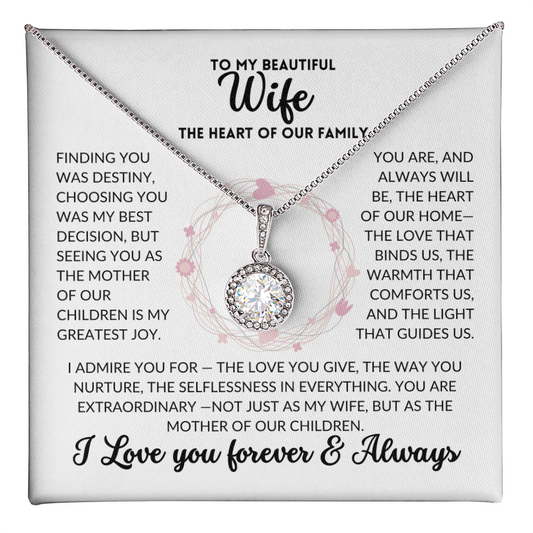 Eternal Hope Necklace - To My Wife, The Best Mom (White Background)