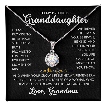 Eternal Hope Necklace - To Granddaughter, From Grandma (Black Background)