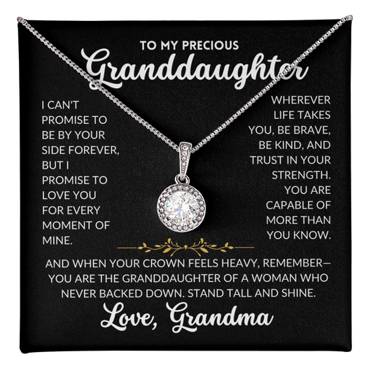Eternal Hope Necklace - To Granddaughter, From Grandma (Black Background)