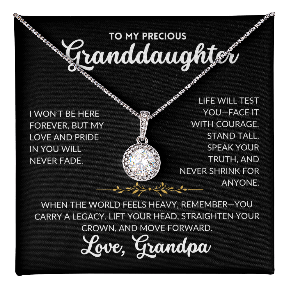 Eternal Hope Necklace - To My Granddaughter, From Grandpa (Black Background)