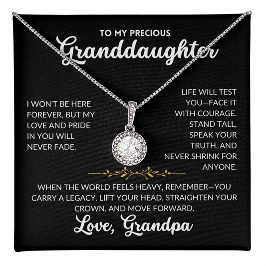Eternal Hope Necklace - To My Granddaughter, From Grandpa (Black Background)