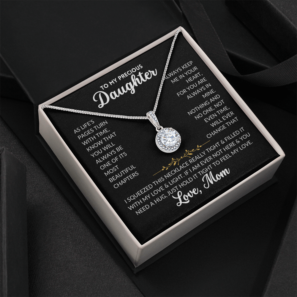 Eternal Hope Necklace - To My Daughter, From Mom (Black Background)