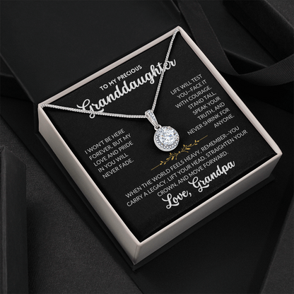 Eternal Hope Necklace - To My Granddaughter, From Grandpa (Black Background)