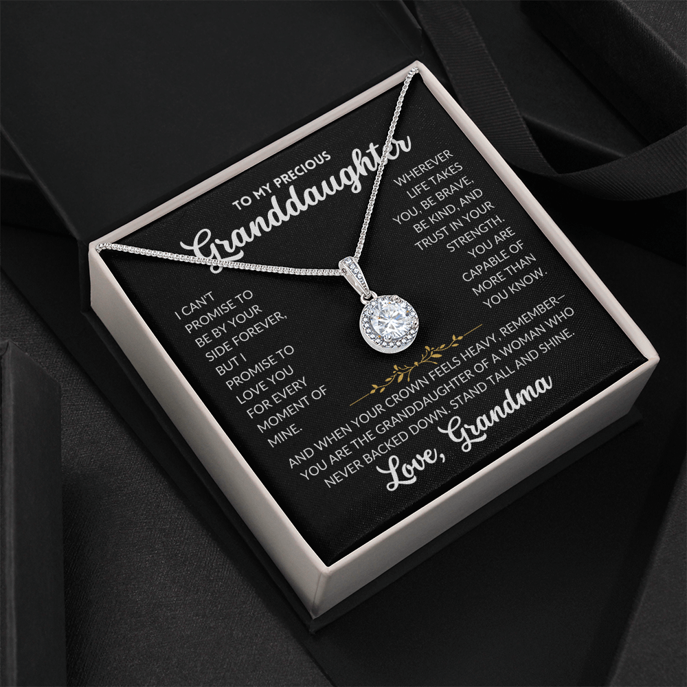 Eternal Hope Necklace - To Granddaughter, From Grandma (Black Background)