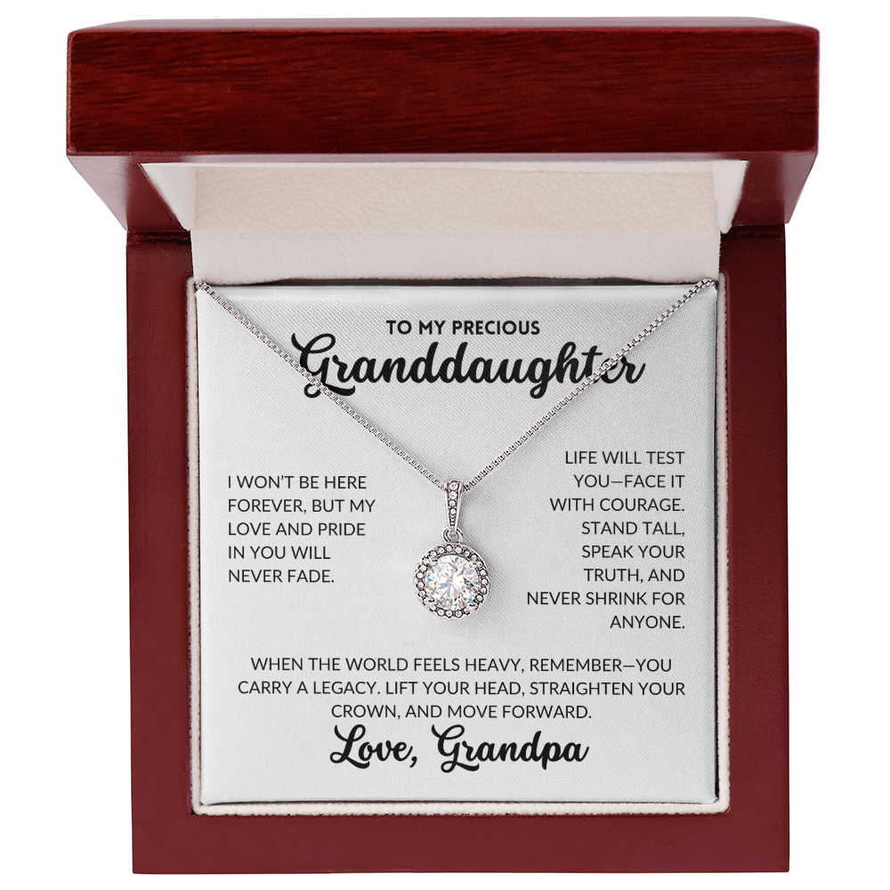 Eternal Hope Necklace - To My Granddaughter, From Grandpa (White Background)