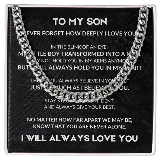 Cuban Link Chain - To My Son