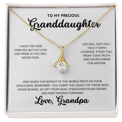 Serene Grace Necklace - To My Granddaughter, From Grandpa (White Background)