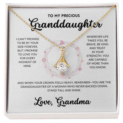 Serene Grace Necklace - To My Granddaughter, From Grandma (White Background)