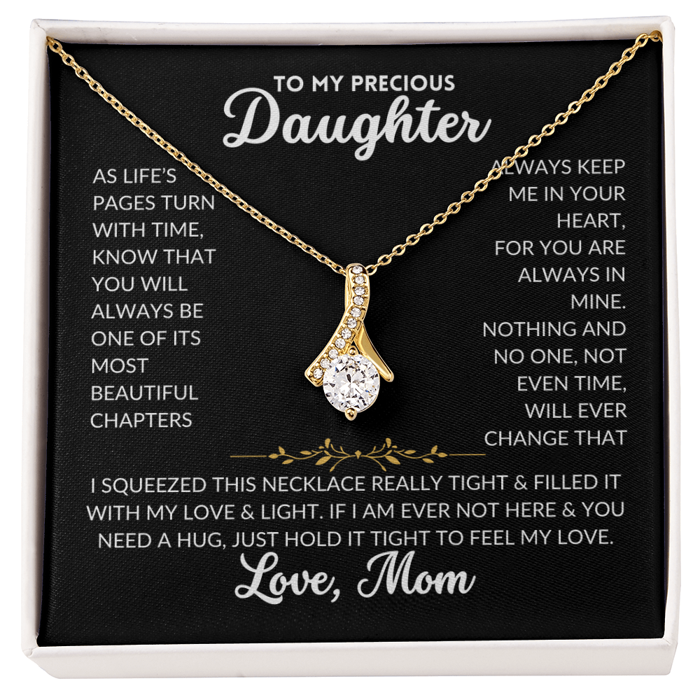 Serene Grace Necklace - To My Daughter, From Mom (Black Background)