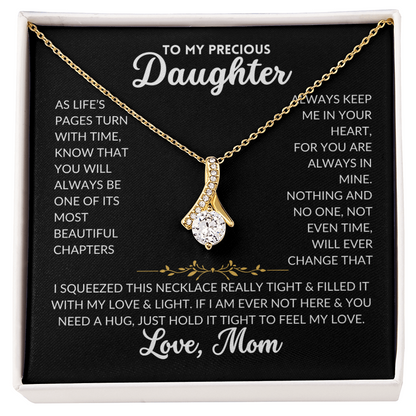 Serene Grace Necklace - To My Daughter, From Mom (Black Background)