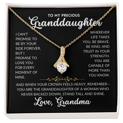 Serene Grace Necklace - For Granddaughter, From Grandma (Black Background)
