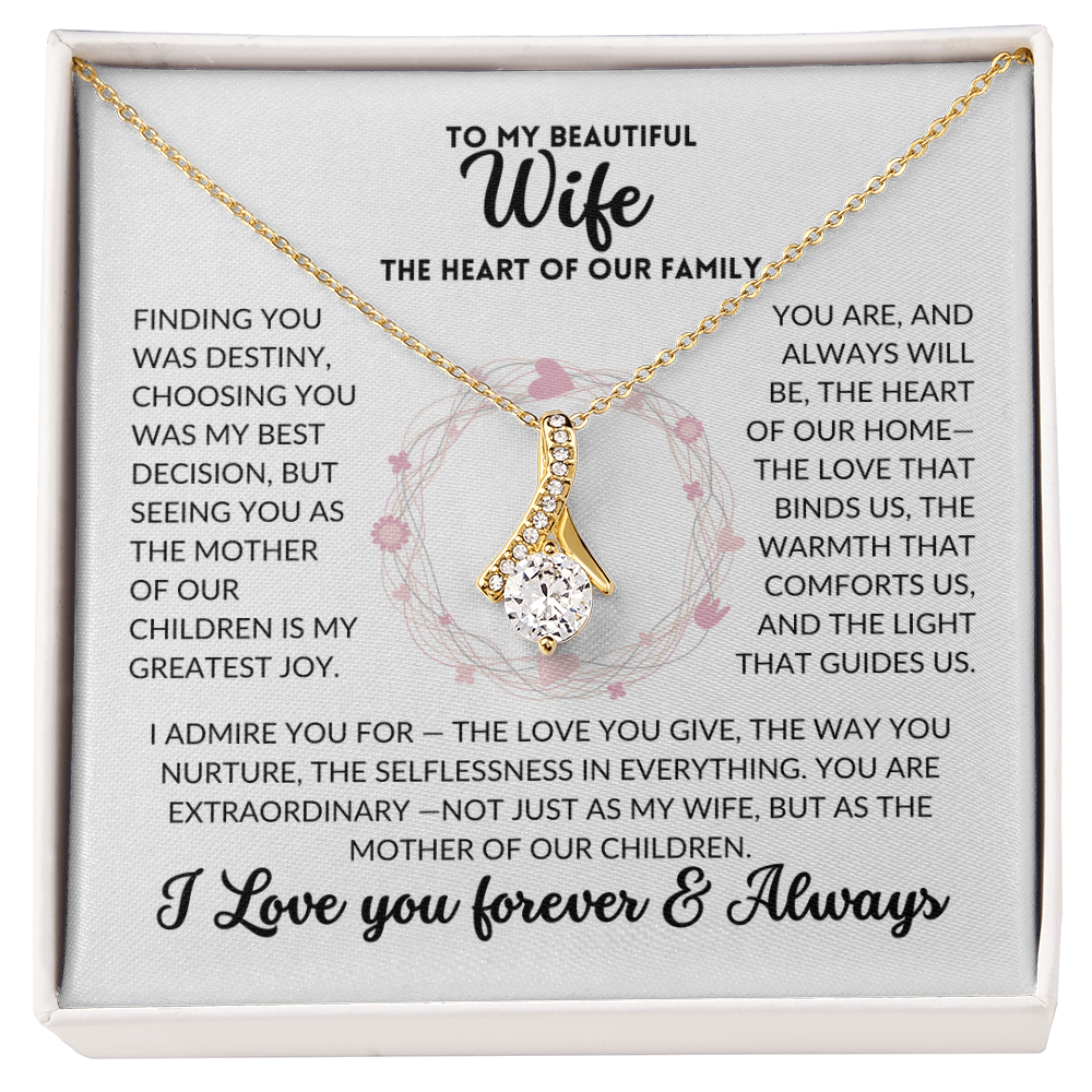 Serene Grace Necklace - To My Wife, The Best Mom (White Background)