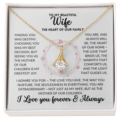 Serene Grace Necklace - To My Wife, The Best Mom (White Background)