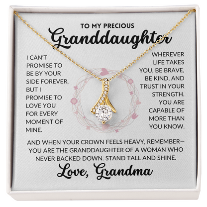 Serene Grace Necklace - To My Granddaughter, From Grandma (White Background)