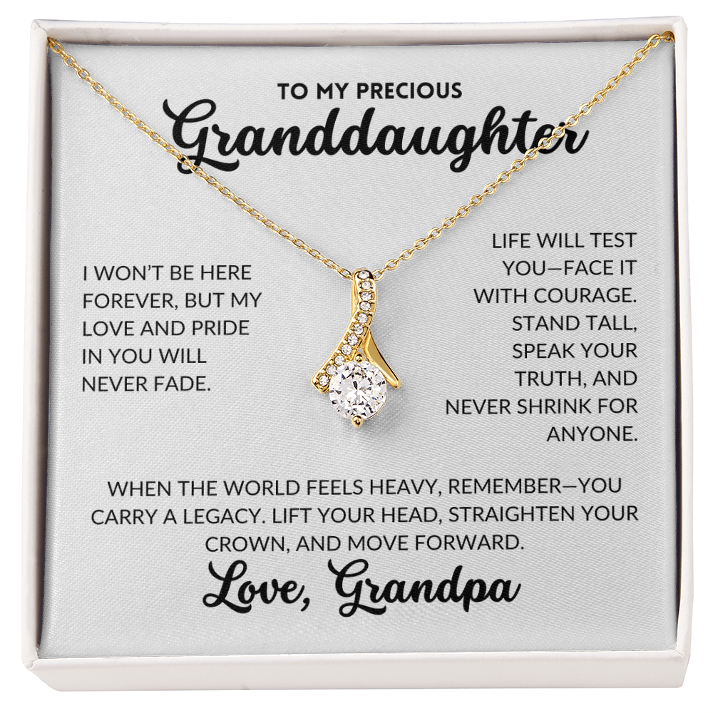 Serene Grace Necklace - To My Granddaughter, From Grandpa (White Background)
