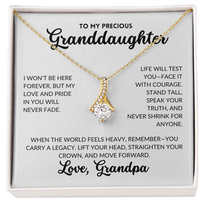 Serene Grace Necklace - To My Granddaughter, From Grandpa (White Background)