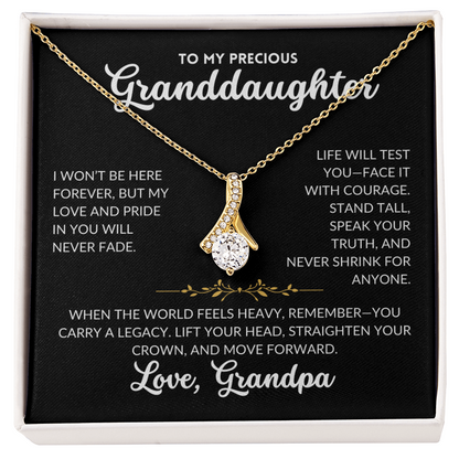 Serene Grace Necklace - To My Granddaughter, From Grandpa (Black Background)