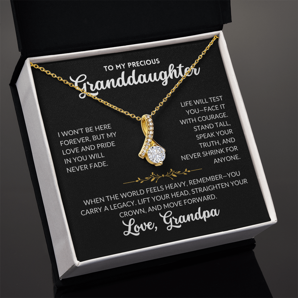 Serene Grace Necklace - To My Granddaughter, From Grandpa (Black Background)