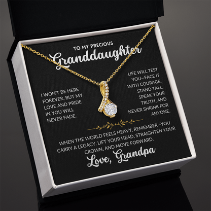 Serene Grace Necklace - To My Granddaughter, From Grandpa (Black Background)